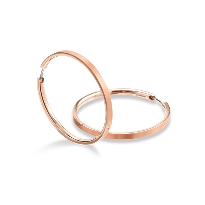 Large Rose-gold Plated Titanium Huggies - 40mm Diameter - 0508-1 - Click Image to Close